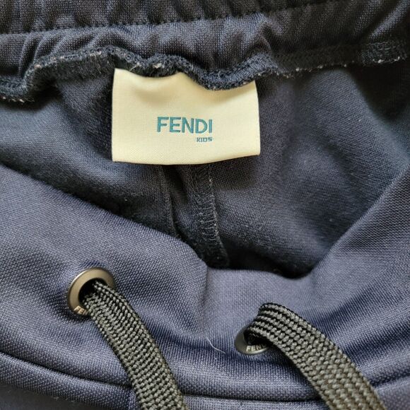 Fendi Kids Jacket and Pant Set Navy With Black & Brown Monogram Side Stripe EUC - Picture 13 of 16
